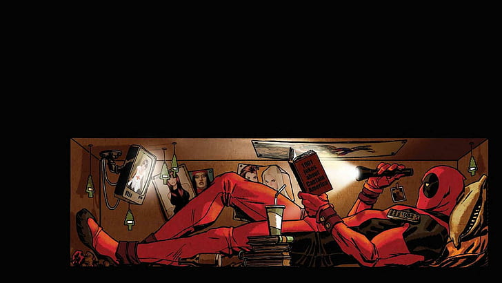 Deadpool Wade Winston Wilson Anti Hero Marvel Comics Mercenary 1080p, deadpool illustration, HD wallpaper