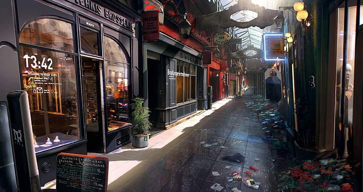 street of stores, Remember Me, futuristic, screen shot, markets