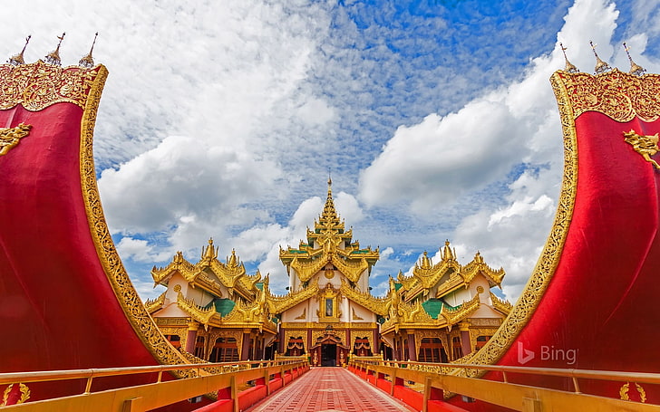 Myanmar Yangon Karaweik Palace-2017 Bing Desktop W.., religion