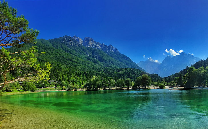 Lake Jasna - Kranjska Gora, Slovenia, Nature, Lakes, green, landscape, HD wallpaper