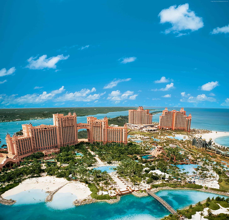 Bahamas, resort, booking, sea, travel, blue, ocean, hotel, pool, HD wallpaper