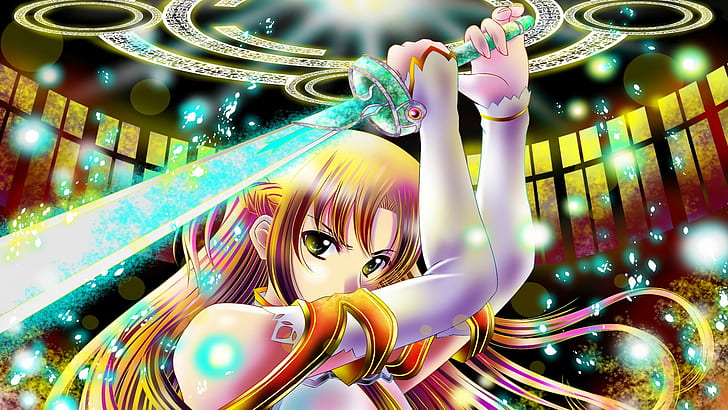 HD wallpaper: anime girls, artwork, Yuuki Asuna, Sword Art Online ...