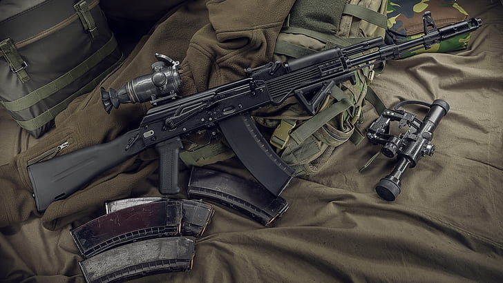 weapons, machine, Kalashnikov, AK-74, assault Rifle, HD wallpaper