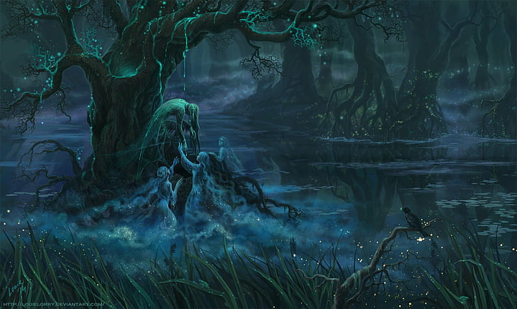 Fantasy, Dark, Evil, Forest, Ghost, Girl, Swamp, Tree
