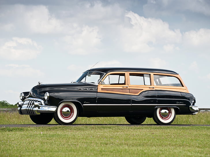 1950, 5 9, buick, estate, retro, stationwagon, super, HD wallpaper