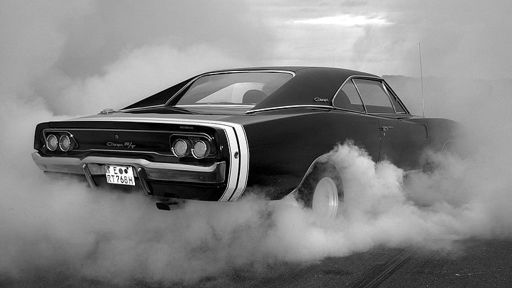classic black Plymouth muscle car, muscle cars, Dodge Charger
