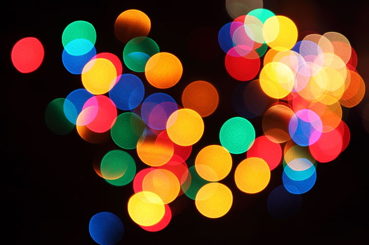 lights, colorful, circle, blurred, abstract, bokeh, multi colored, HD wallpaper