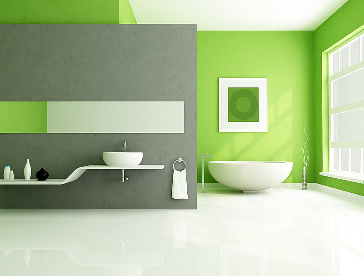 white sink, bathroom, design, graphics, indoors, modern, domestic Room, HD wallpaper
