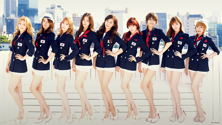 women's black flight attendant suit lot, SNSD, Girls' Generation