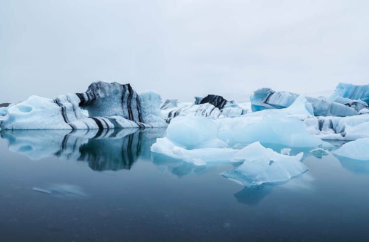 photo of polar icebergs, Eisberg, Island, water, Iceland, cold, HD wallpaper