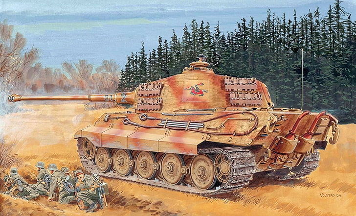 brown battle tank, figure, the second world, the Germans, the Wehrmacht