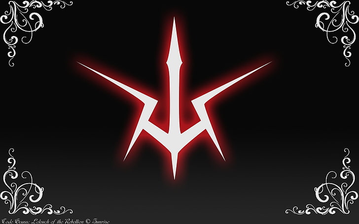 red and white symbol, Code Geass, The Order of the Black Knights