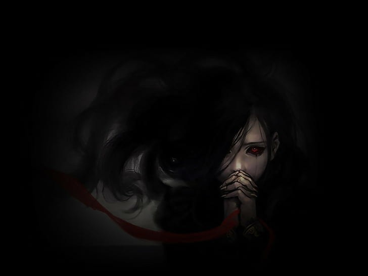 HD wallpaper: crying, dark, Gothic, black background, face, fantasy girl |  Wallpaper Flare