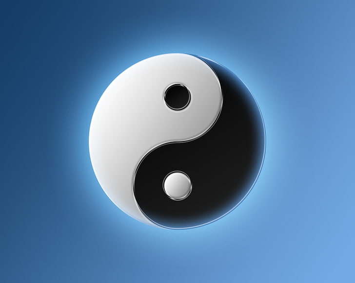 HD wallpaper: Yin and Yang symbol, symbols, blue background, colored  background | Wallpaper Flare