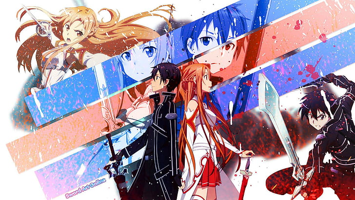 Sword Art Online, Anime Girls, Kirigaya Kazuto, Yuuki Asuna