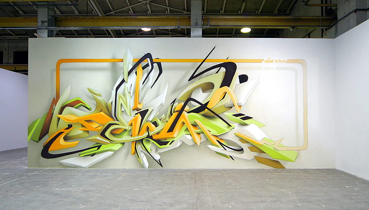 graffiti, Daim, typography, 3D, HD wallpaper