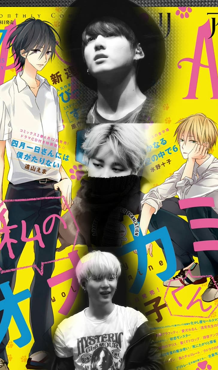 Jimin, Jungkook, Suga, manga, BTS, HD wallpaper