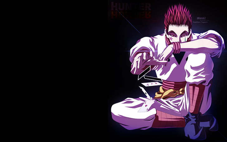 Hunter x Hunter, Hisoka, anime boys, simple background