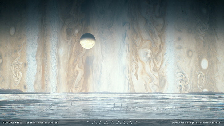 space, galaxy, Moon, planet, nature, landscape, Wanderers, digital art, HD wallpaper