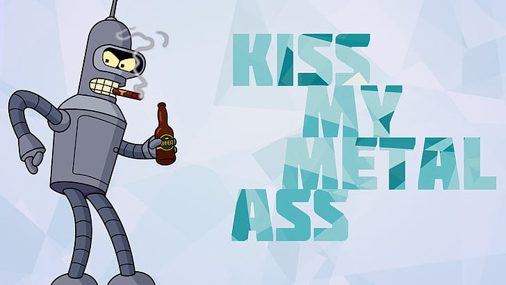 Futurama Bender, robot, drunk, HD wallpaper