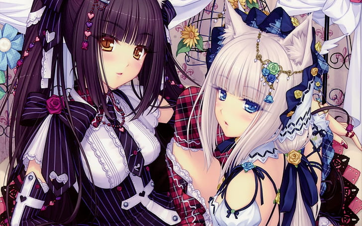 Chocolat (Neko Para), anime girls, Vanilla (Neko Para), HD wallpaper