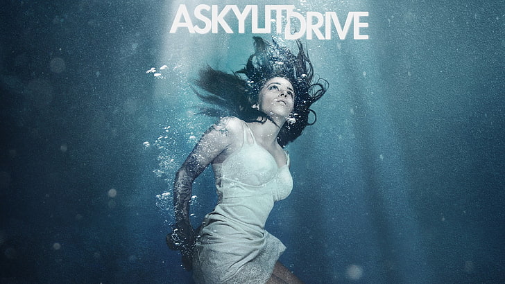 music, A skylit drive, underwater, women, one person, young adult