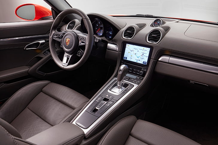 Porsche 718 Boxster S, interior, sports car, HD wallpaper