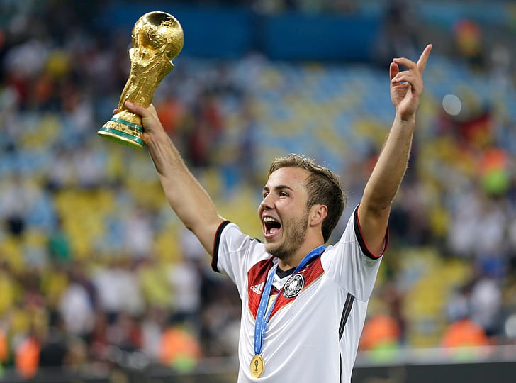 Mario Götze victory, the German team, world cup 2014, Brasil, HD wallpaper