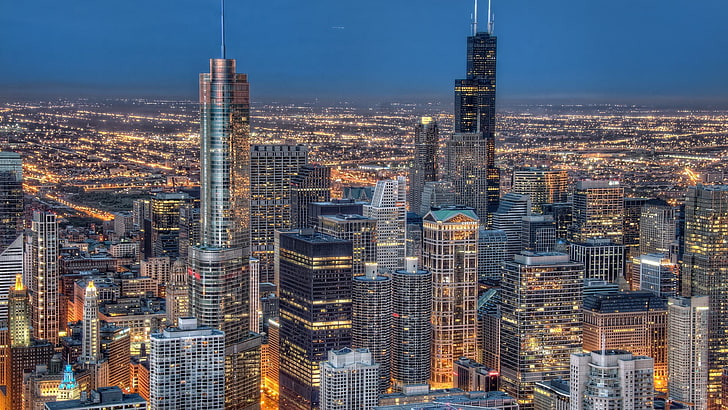 skyscrapers, cityscape, building, HDR, Chicago, building exterior