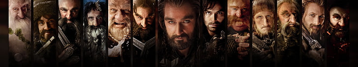 The Hobbit wallpaper, Thorin Oakenshield, panels, dwarfs, movies, HD wallpaper