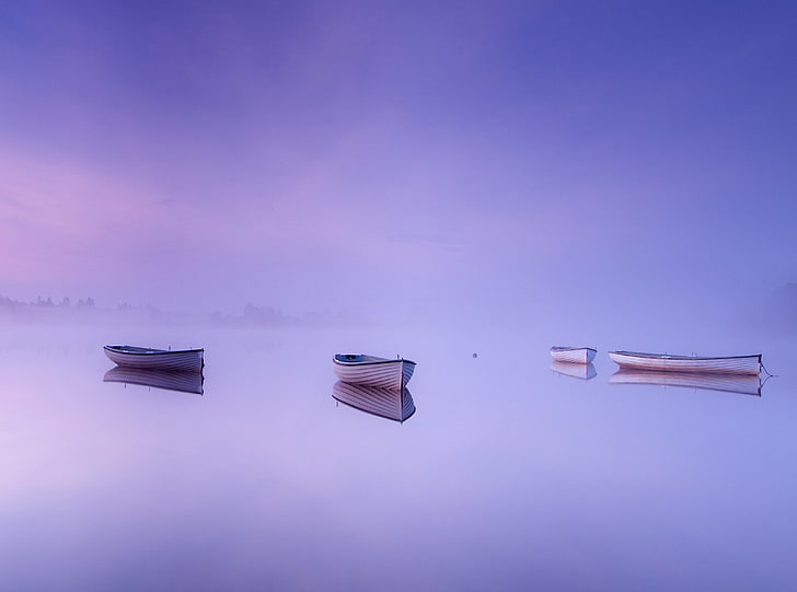Calm Before The Storm, white canoe, Nature, Lakes, Sunrise, Beautiful, HD wallpaper