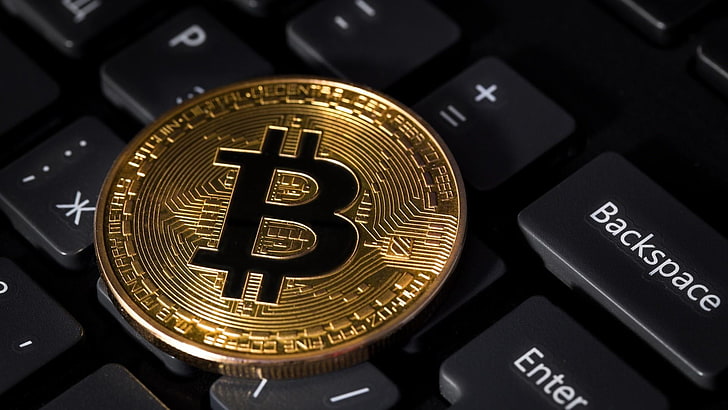 bitcoin, metal, cryptocurrency, keyboard, money, cash, technology, HD wallpaper