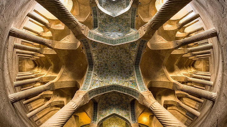 vakil mosque, iran, shiraz, geometry, symmetry, architecture, HD wallpaper