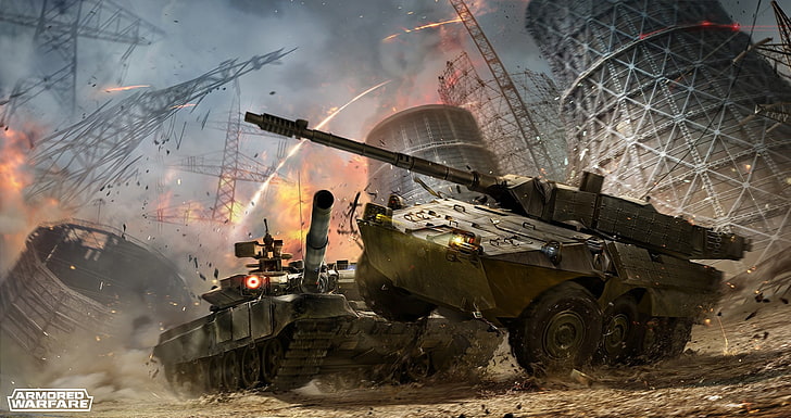 Armored Warfare, video games, T-90, Centauro B1, transportation, HD wallpaper