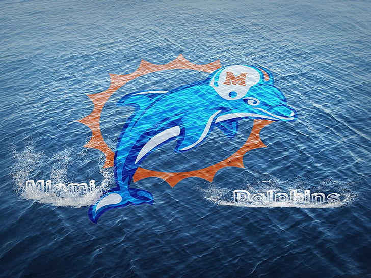 Miami Dolphins Logo In Orange Blue Design Background HD Miami Dolphins  Wallpapers  HD Wallpapers  ID 85346