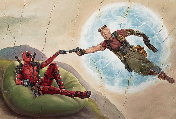 Deadpool, Deadpool 2, Ryan Reynolds, Josh Brolin, Cable, artwork, HD wallpaper
