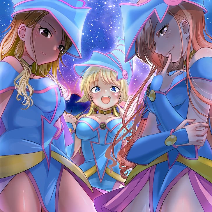 anime, anime girls, crossover, Yu-Gi-Oh!, The Idolmaster: Shiny Colors, HD wallpaper