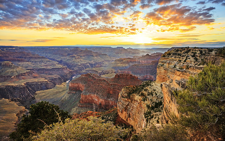 Grand Canyon In Arizona United States Sunrise The First Morning On The Horizon Wallpapers For Your Desktop Or Phone Tablet And Laptop 3840×2400, HD wallpaper