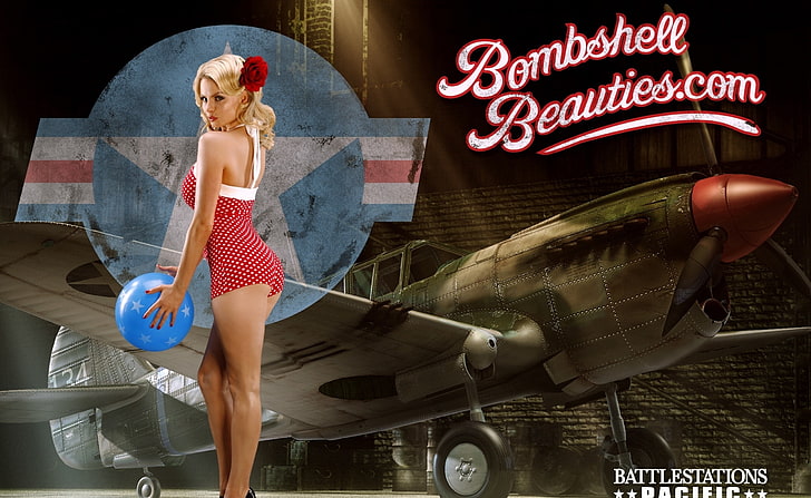 Battlestation Pacific Bombshell Beauties Pin-up, Bombshell Beauties advertisement, HD wallpaper