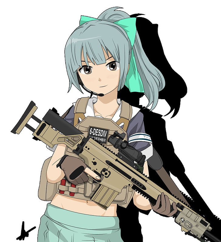 Yuubari (KanColle), Kantai Collection, assault rifle, FN SCAR-L