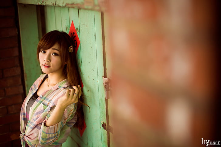 Download Chinese Girl Floral Blouse Wallpaper | Wallpapers.com