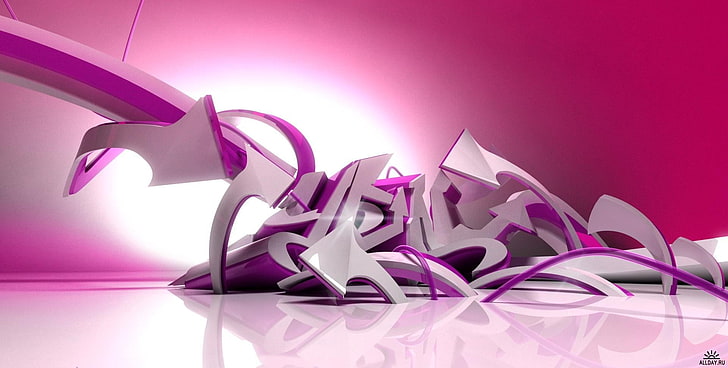 digital art, abstract, pink color, purple, studio shot, indoors, HD wallpaper