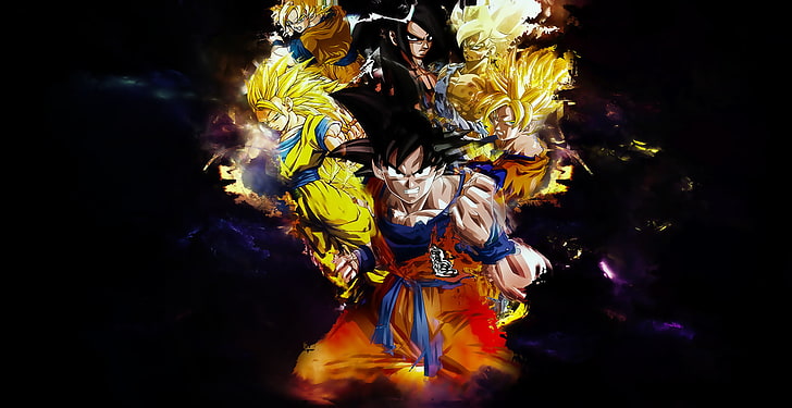 HD wallpaper: Dragon Ball Son Goku with Saiyan forms digital wallpaper,  Dragon Ball Z | Wallpaper Flare