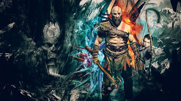 kratos, god of war 4, games, ps games, hd, 4k, artwork HD wallpaper