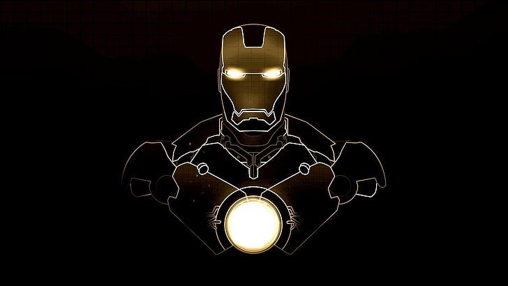 Marvel Iron Man digital wallpaper, lighting equipment, no people, HD wallpaper