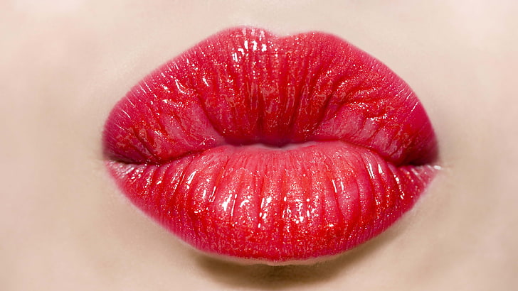 lips, lipstick, make-up, human lips, human body part, red, beauty, HD wallpaper