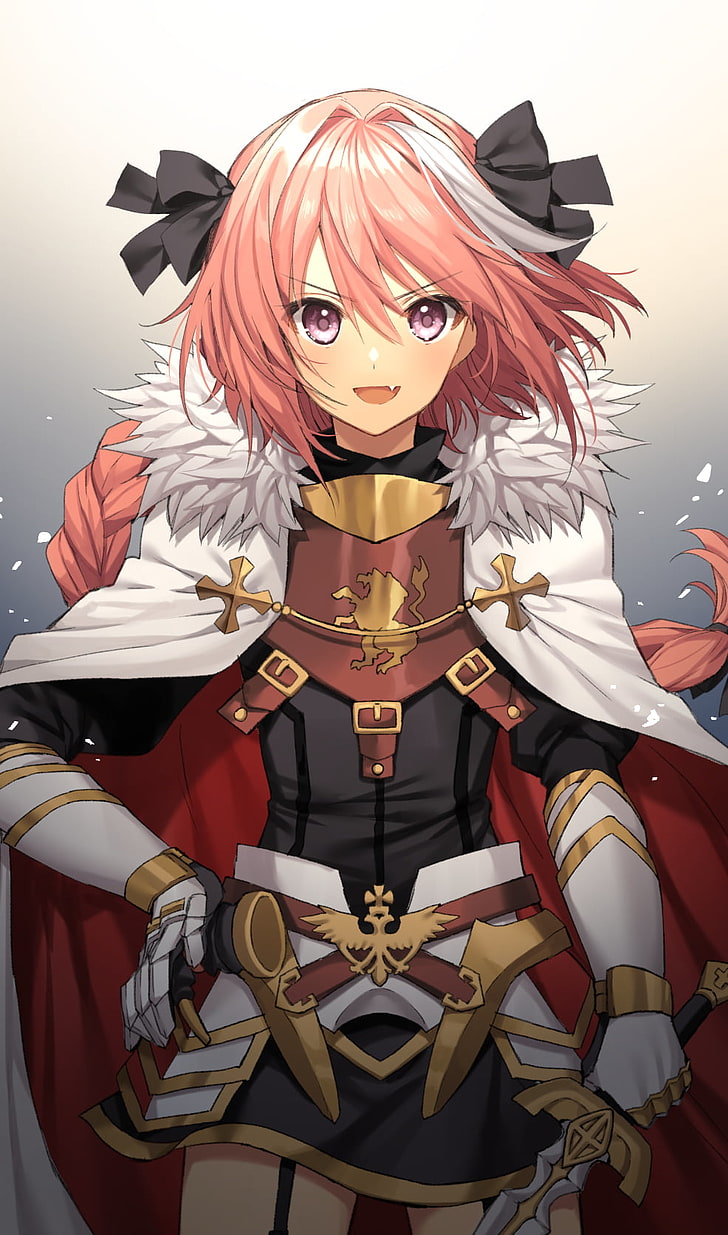 pink haired woman wearing armor digital wallpaper, Fate Series
