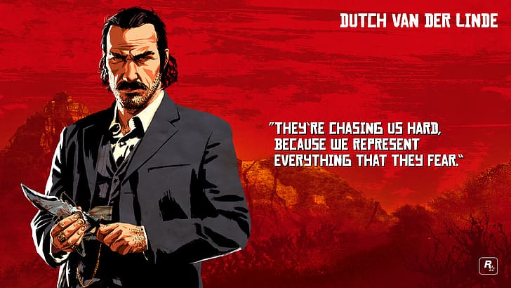 Dutch van der Linde, Red Dead Redemption 2, quote, HD wallpaper