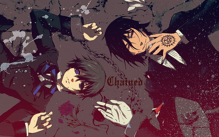 Black Butler characters, Kuroshitsuji , Michaelis Sebastian, Ciel Phantomhive, HD wallpaper