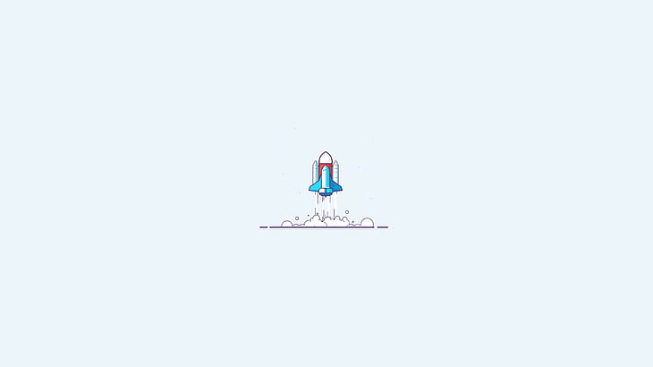 minimalism, rocket, lift off, illustration